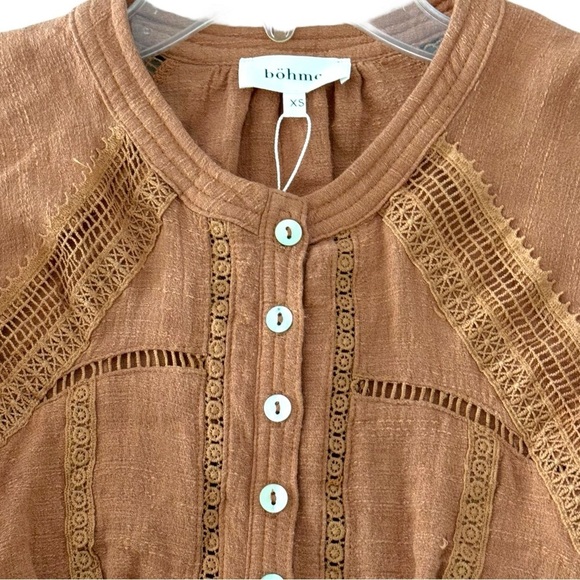 NWT Bohme Campbell Size XS Cotton Boho Romper in Russet Brown - Picture 7 of 11